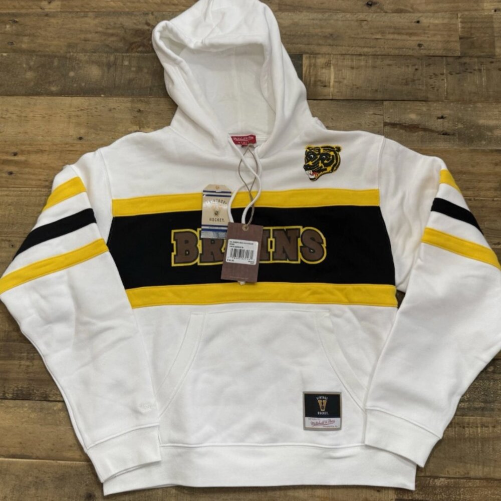 Women's White Boston Bruins Head Coach Pullover Hoodie - Medium